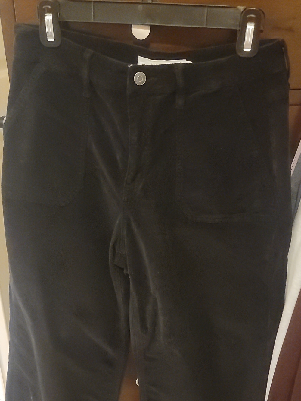 NWOT Women’s Hidden Black Wide-Leg Cordoroy Pants with Front Patch Pockets Sz 27